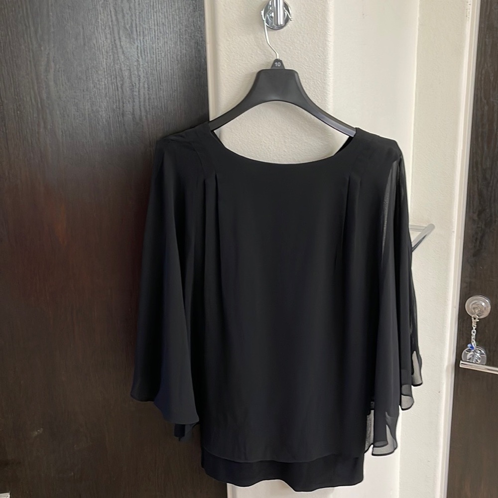 Black Evening Cape Top